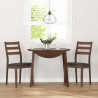Sillas de comedor con cojines 2 uds madera maciza marrón caucho 3