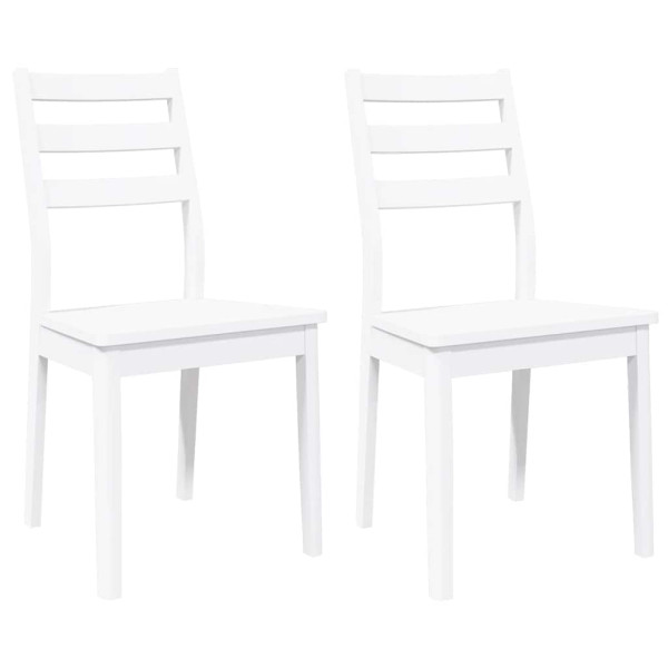 Sillas de comedor 2 unidades madera maciza de caucho blanco M 2