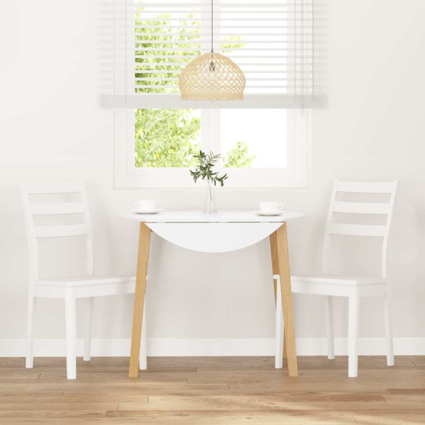 Sillas de comedor 2 unidades madera maciza de caucho blanco M 3