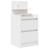 Mesillas de noche con 2 cajones 2 uds Blanco 38x34x80 cm 4