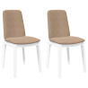 Cadeiras de jantar com almofadões 2 pcs madeira maciça branco 2
