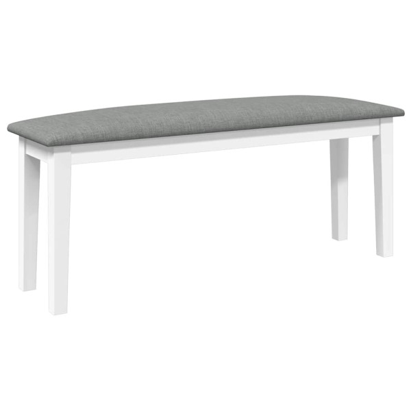 Banco 110 cm madera maciza caucho blanco M 2