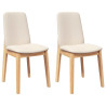Cadeiras de jantar com almofadões 2 pcs madeira maciça 2