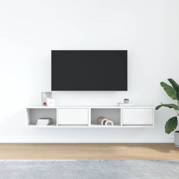 Muebles de TV 2 uds Blanco 80x31x25.5 cm Madera de ingeniería M 3