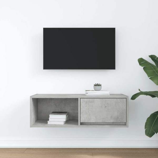 Mueble de TV de madera de ingeniería gris hormigón 80x31x25.5cm M 3