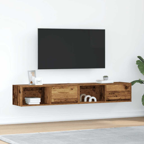 Muebles de TV 2 uds 80x31x25.5 cm Madera ingeniería envejecida D