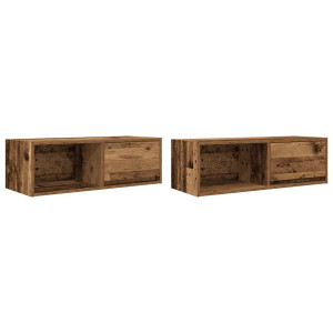 Muebles de TV 2 uds 80x31x25.5 cm Madera ingeniería envejecida H