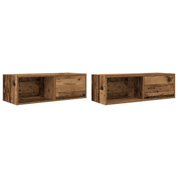 Móveis de TV 2pcs 80x31x25.5cm deriv. madeira madeira velha M 2