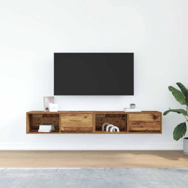Muebles de TV 2 uds 80x31x25.5 cm Madera ingeniería envejecida M 3