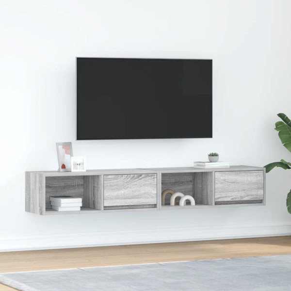 Muebles de TV 2 uds madera ingeniería gris Sonoma 80x31x25.5 cm D