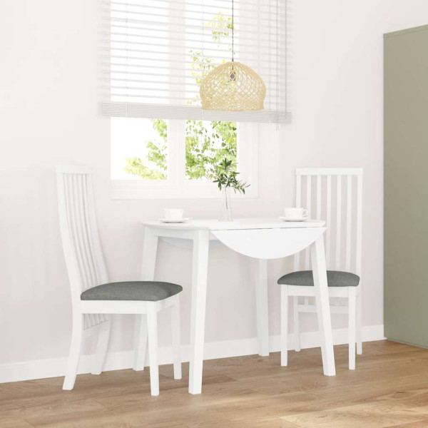 Sillas de comedor con cojines 2uds madera maciza blanco caucho D