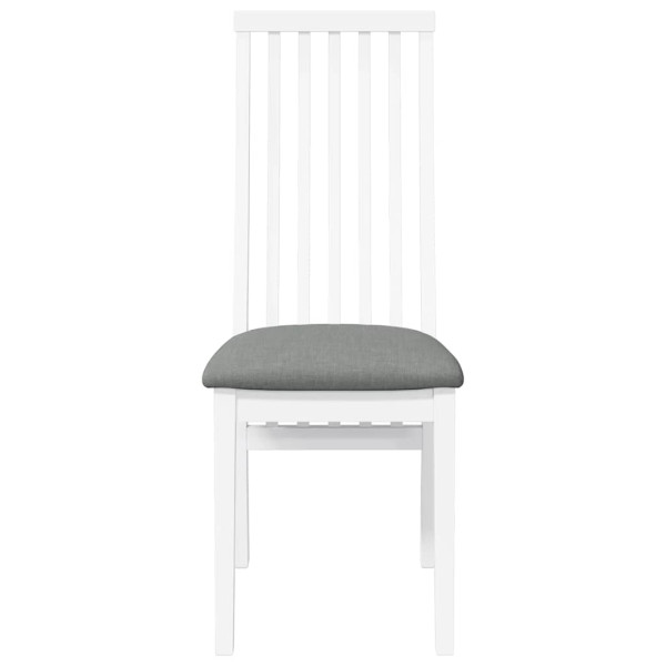 Sillas de comedor con cojines 2uds madera maciza blanco caucho M 5