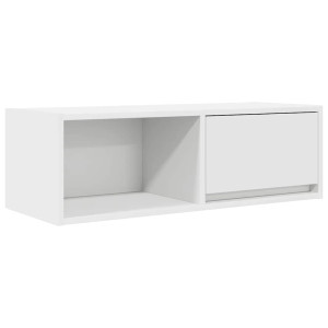 Mueble de TV de madera de ingeniería blanco 80x31x25.5 cm H