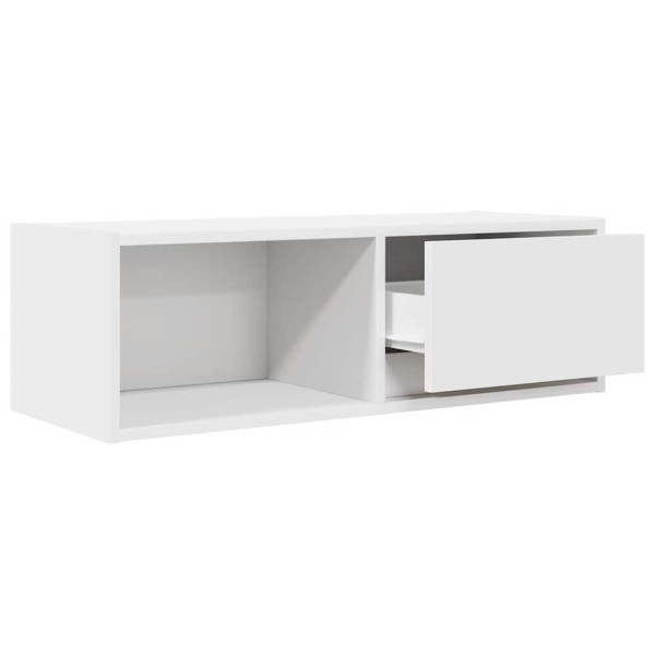 Mueble de TV de madera de ingeniería blanco 80x31x25.5 cm M 5