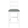 Taburetes de bar con cojines 2 uds madera maciza blanca caucho 5