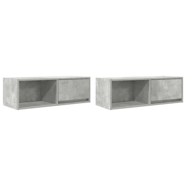 Muebles de TV 2uds madera ingeniería gris hormigón 80x31x25.5cm M 2