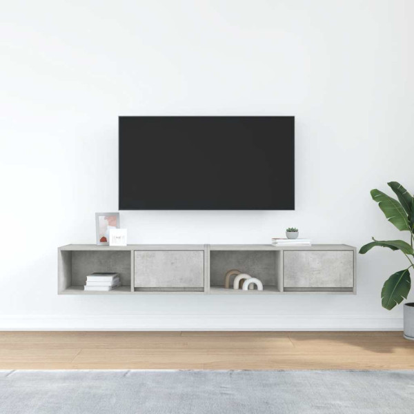 Muebles de TV 2uds madera ingeniería gris hormigón 80x31x25.5cm M 3