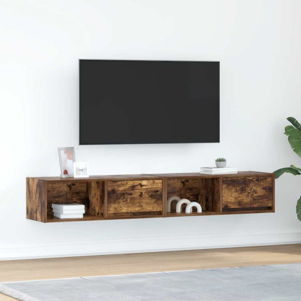 Muebles de TV 2 uds madera ingeniería color roble 80x31x25.5 cm D