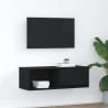 Mueble de TV de madera de roble negro 80x31x25.5 cm 1