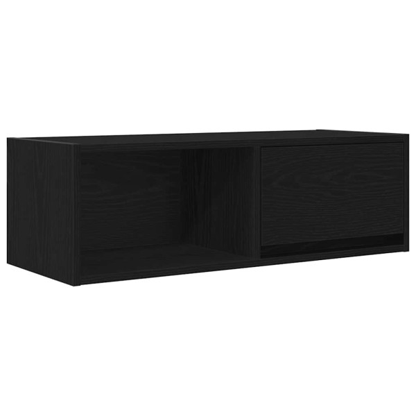 Mueble de TV de madera de roble negro 80x31x25.5 cm M 2