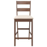 Taburetes de bar con cojines 2 uds madera maciza marrón caucho 5