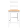 Taburetes de bar 2 uds madera maciza blanca caucho 5