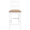 Taburetes de bar con cojines 2 uds madera maciza blanca caucho 5