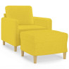 Sillón con taburete tela amarillo claro 60 cm 2