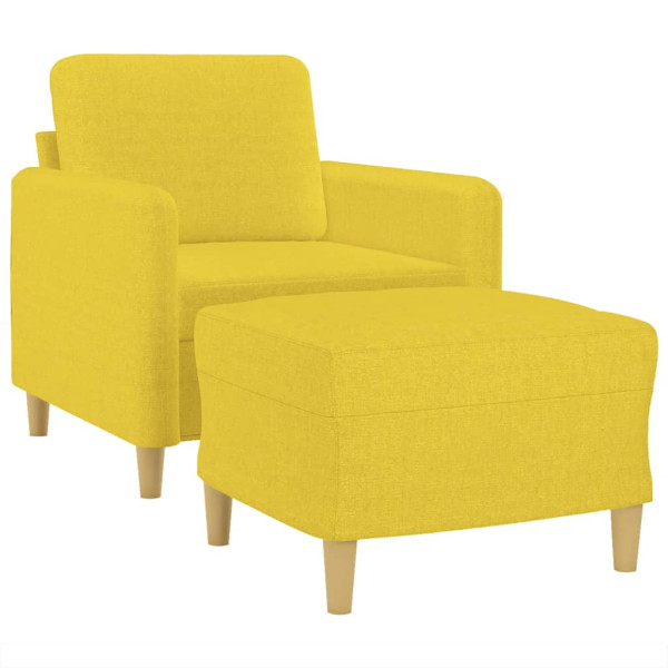 Sillón con taburete tela amarillo claro 60 cm M 3