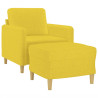Sillón con taburete tela amarillo claro 60 cm 3