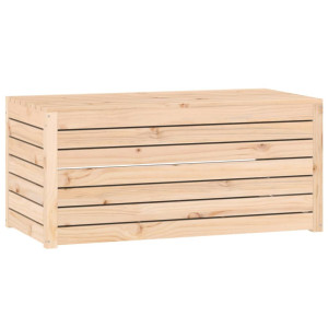 Baúl de jardín madera maciza de pino 101x50.5x46.5 cm H