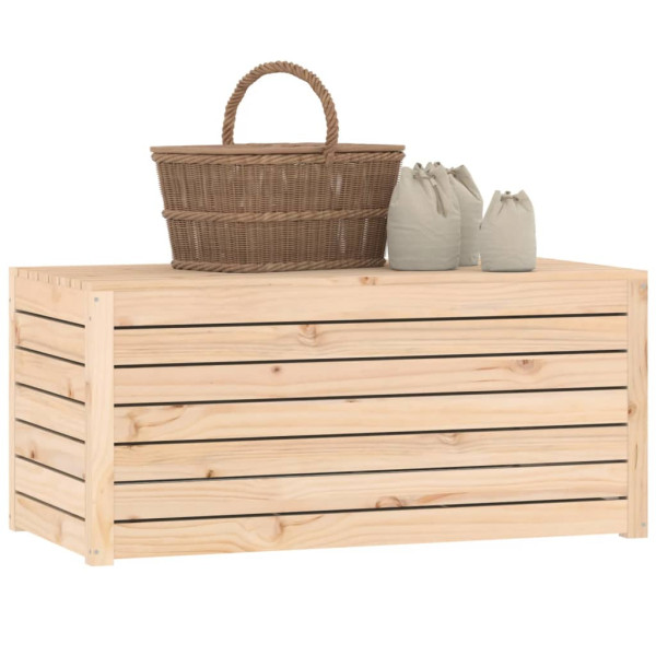 Baúl de jardín madera maciza de pino 101x50.5x46.5 cm M 4