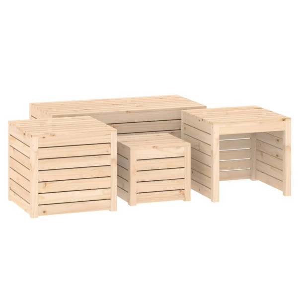 Juego de cajas de jardín 4 piezas madera maciza de pino M 2
