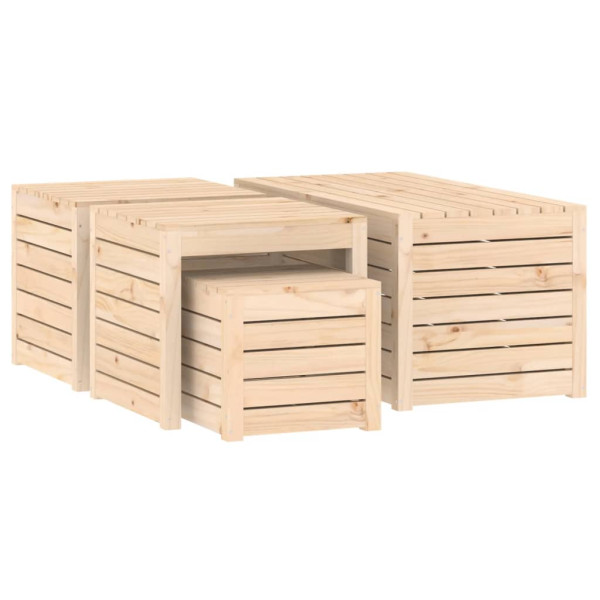Juego de cajas de jardín 4 piezas madera maciza de pino M 5