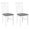 Cadeiras de jantar com almofadões 2 pcs madeira maciça branco 2