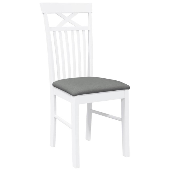 Cadeiras de jantar com almofadões 2 pcs madeira maciça branco M 4