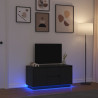 Mueble de TV con luces LED roble negro 100x41x50 cm 1