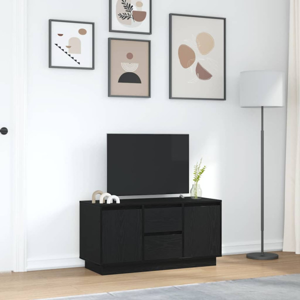 Mueble de TV con luces LED roble negro 100x41x50 cm M 4