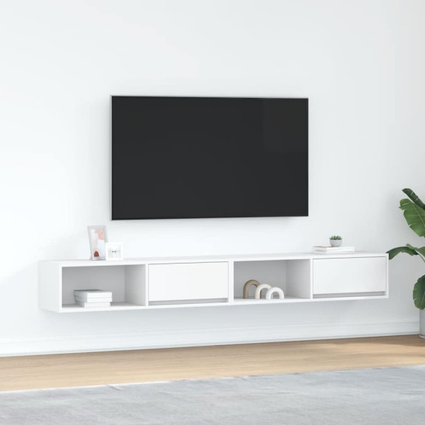 Muebles de TV 2 uds Blanco 100x31x25.5 cm Madera de ingeniería D