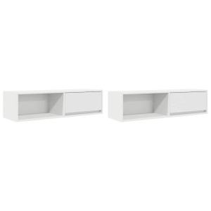 Muebles de TV 2 uds Blanco 100x31x25.5 cm Madera de ingeniería H