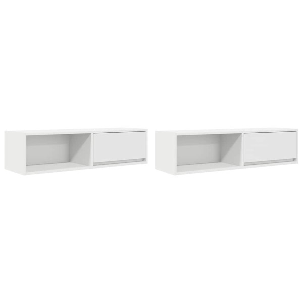 Muebles de TV 2 uds Blanco 100x31x25.5 cm Madera de ingeniería M 2