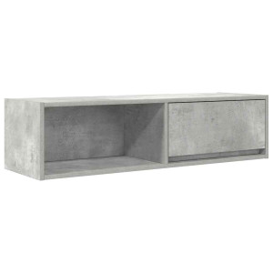 Mueble de TV madera contrachapada gris hormigón 100x31x25.5 cm H
