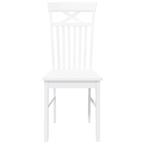 Sillas de comedor 2 unidades madera maciza de caucho blanco M 5