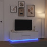 Móvel de TV com luzes LED 160.5x41x50 cm branco 1
