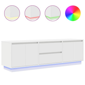 Mueble de TV con luces LED blanco 160.5x41x50 cm H