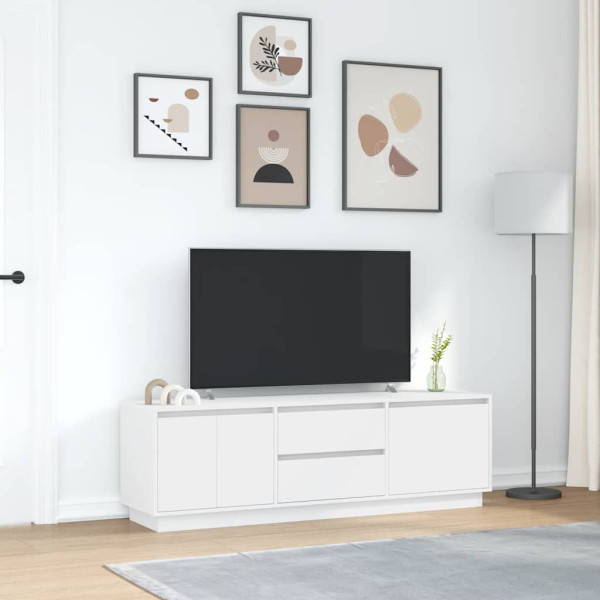 Mueble de TV con luces LED blanco 160.5x41x50 cm M 4