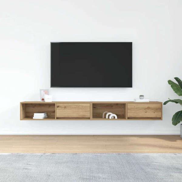 Muebles para TV 2 uds madera roble artisan 100x31x25.5 cm M 3