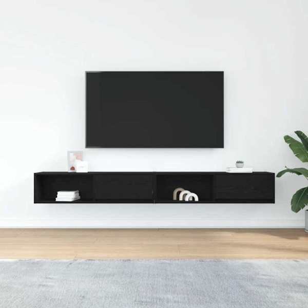 Muebles de TV 2 uds Roble Negro 100x31x25.5cm Madera ingeniería M 3