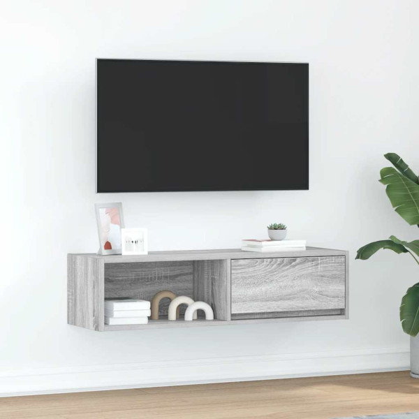 Mueble de TV Sonoma gris 100x31x25.5 cm madera de ingeniería D