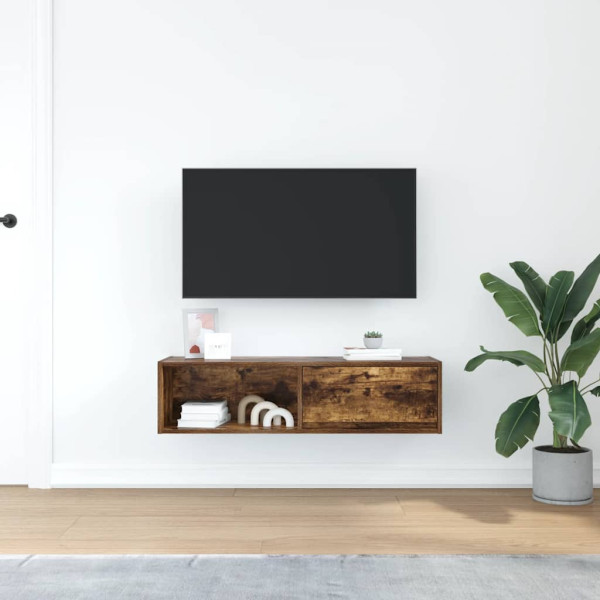 Mueble de TV de roble ahumado 100x31x25.5cm Madera ingeniería M 3